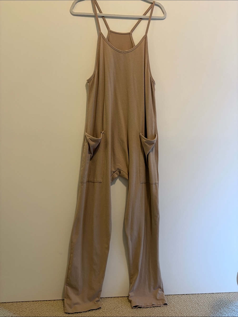 Relaxed Strappy Jumpsuit in khaki